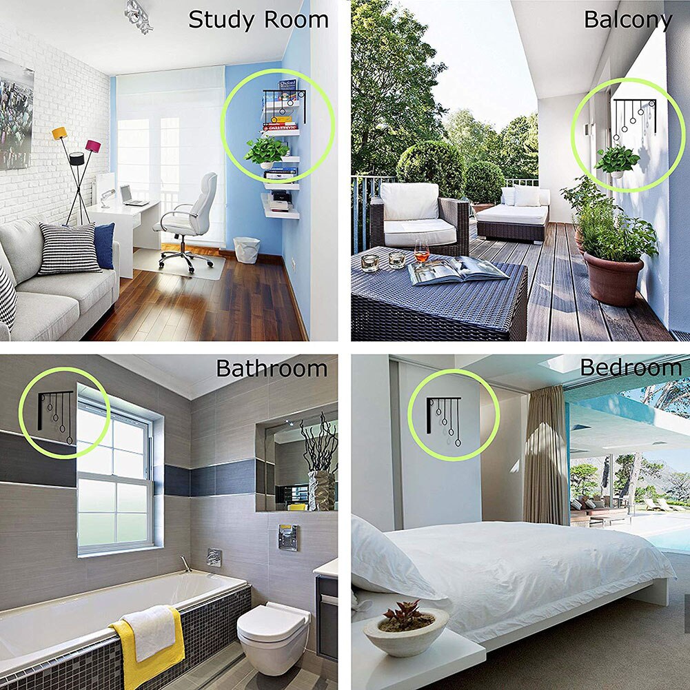 Wall Mounted Garment Racks 5 Ring Hanger Clothing Organizers Clothing Display Stand HG99