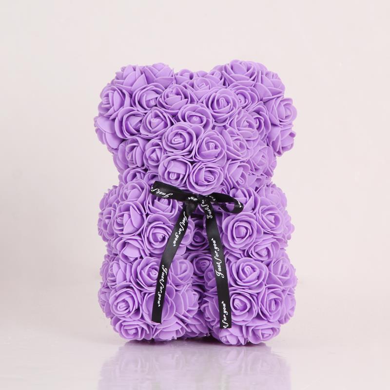 Rose Bear - Rose Teddy Bear on Every Rose Bear -Flower Bear Perfect for Anniversary's,Rose Bear, Mothers, Rose Teddy Bear: purple