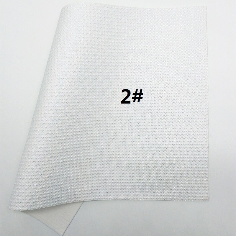 WHITE Faux Leather, Faux Leather Fabric, Weaving Synthetic Leather Fabric Sheets For Bow A4 21x29CM Twinkling Ming XM553