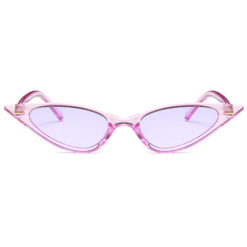 Vintage cat eye solbriller kvinder luksus små cateyes solbriller retro damer solbriller pink leopard briller: Lilla
