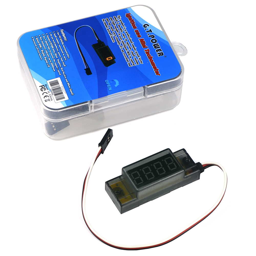GT Power RC Model Use Ignition Mini Tachometer Singal Trigger for Motor RPM Revolutions Speed Measurement Meter Tachometer
