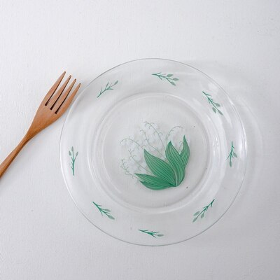 Cutelife klokke orkidé hærdet glas plade retro vintage simpel salat fad dessert plade stativ til kage snack bakke bryllupsplader: Fad