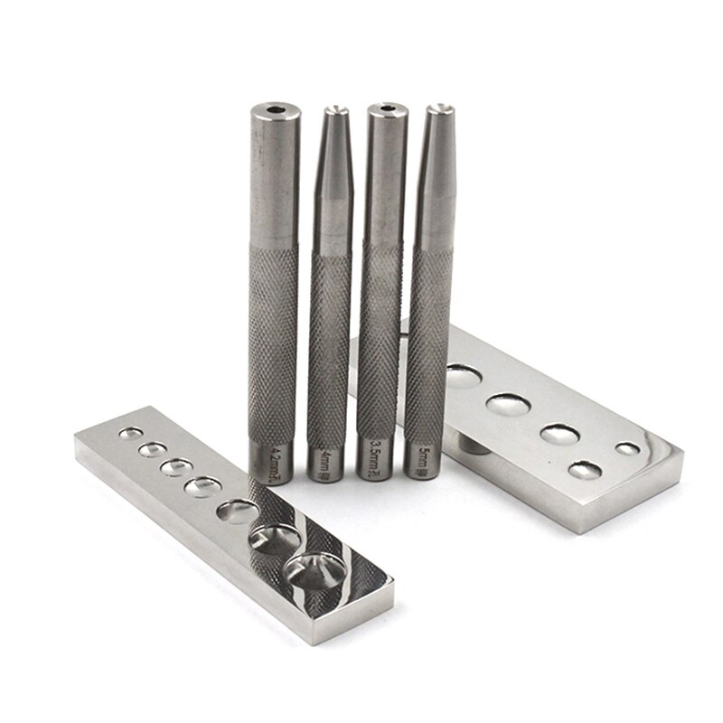 Botones de remache de ajuste DIY, herramientas de ranuras, herramienta de artesanía de cuero y Metal, Base de montaje de remache siete en uno, herramienta de instalación de remache a presión