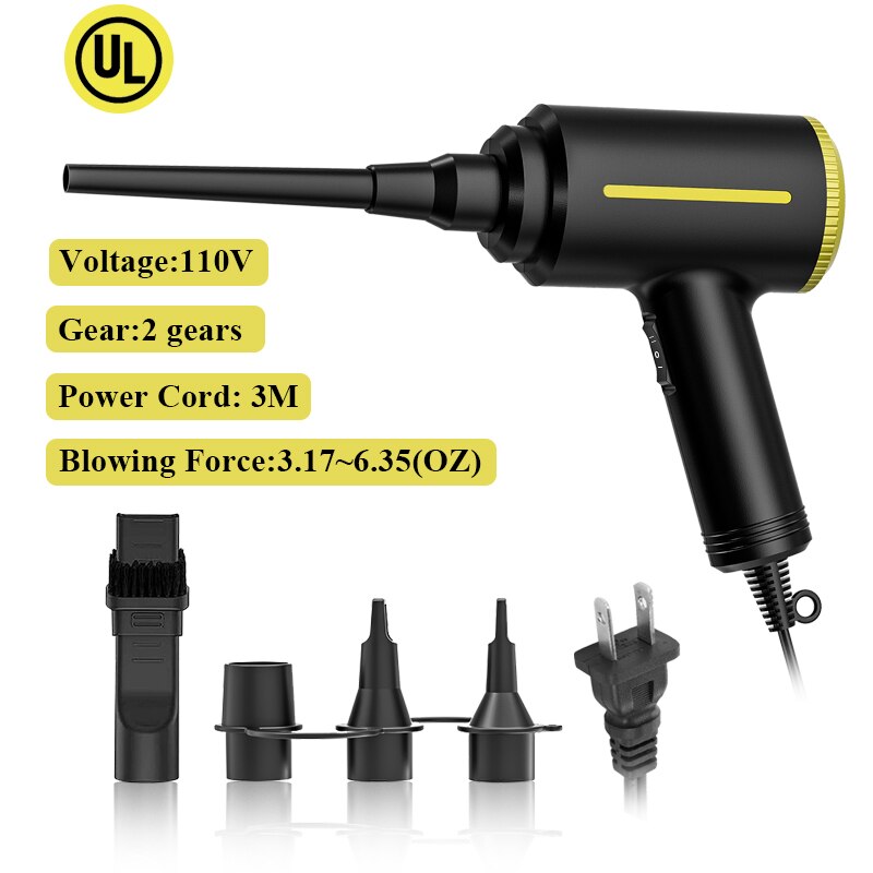 Plumeau à Air électrique 500watts, souffleur d&#39;air remplace le Spray d&#39;air en canette pour PC, nettoyeur de clavier d&#39;ordinateur, plumeau à Air comprimé: 110V