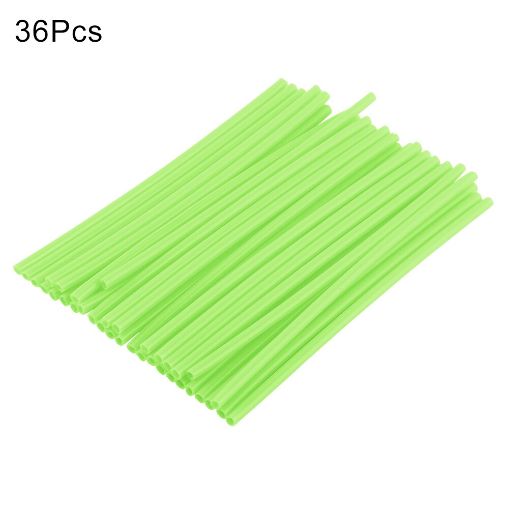 36pcs Front Solid Rear Motorcycle Universal Plastic Durable Protective Tubes Decor Wheel Spoke Wraps: Fluorescent yellow