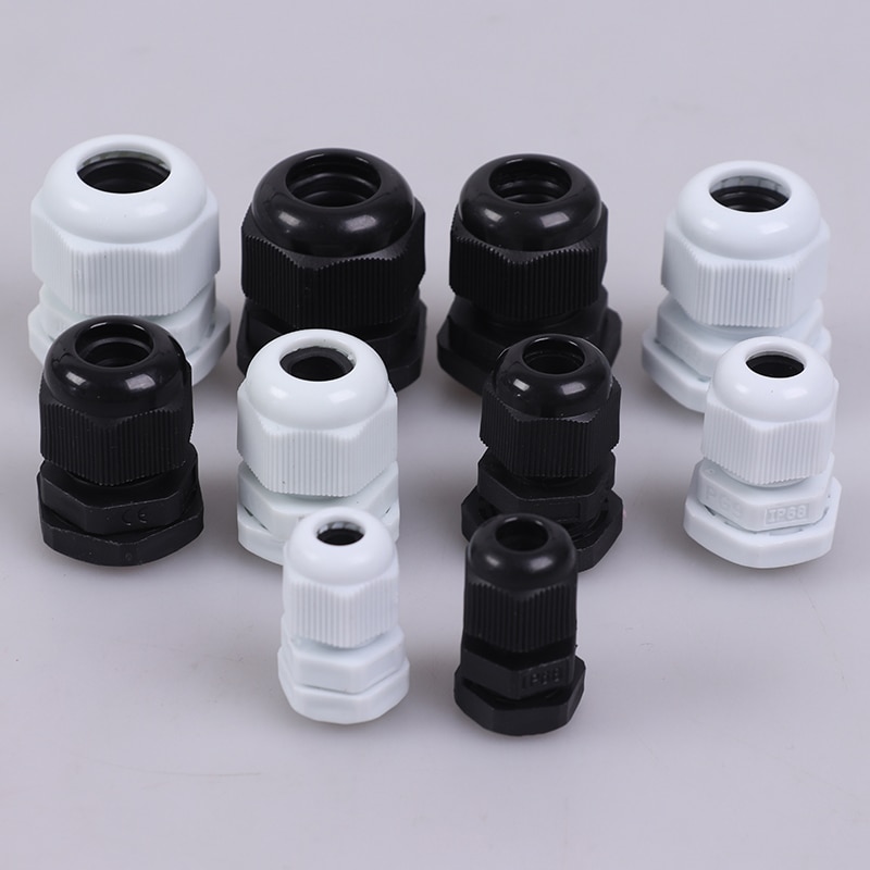 5 kpl vedenpitävä läpivientiholkki kaapelin läpivienti  ip68 pg7- pg16 nylon muoviliitin 3-6.5mm nailon muoviliitin