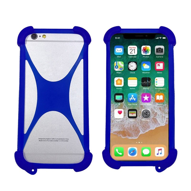 Universal Phones Bumper Soft Elastic Silicone Case For BQ BQ-5520L Silk BQ-5701L Slim Cover For BQ BQ-5700L Space X: Blue