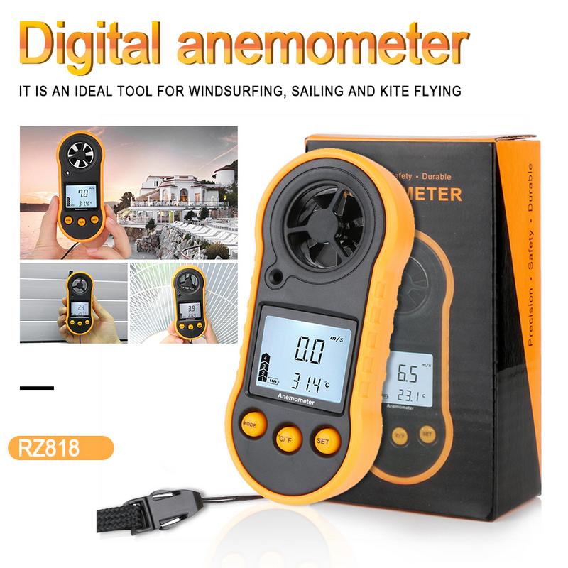 Digitale Lcd Cfm/Cmm Thermo Anemometer Infrarood Thermometer Voor Wind Gauge Meter