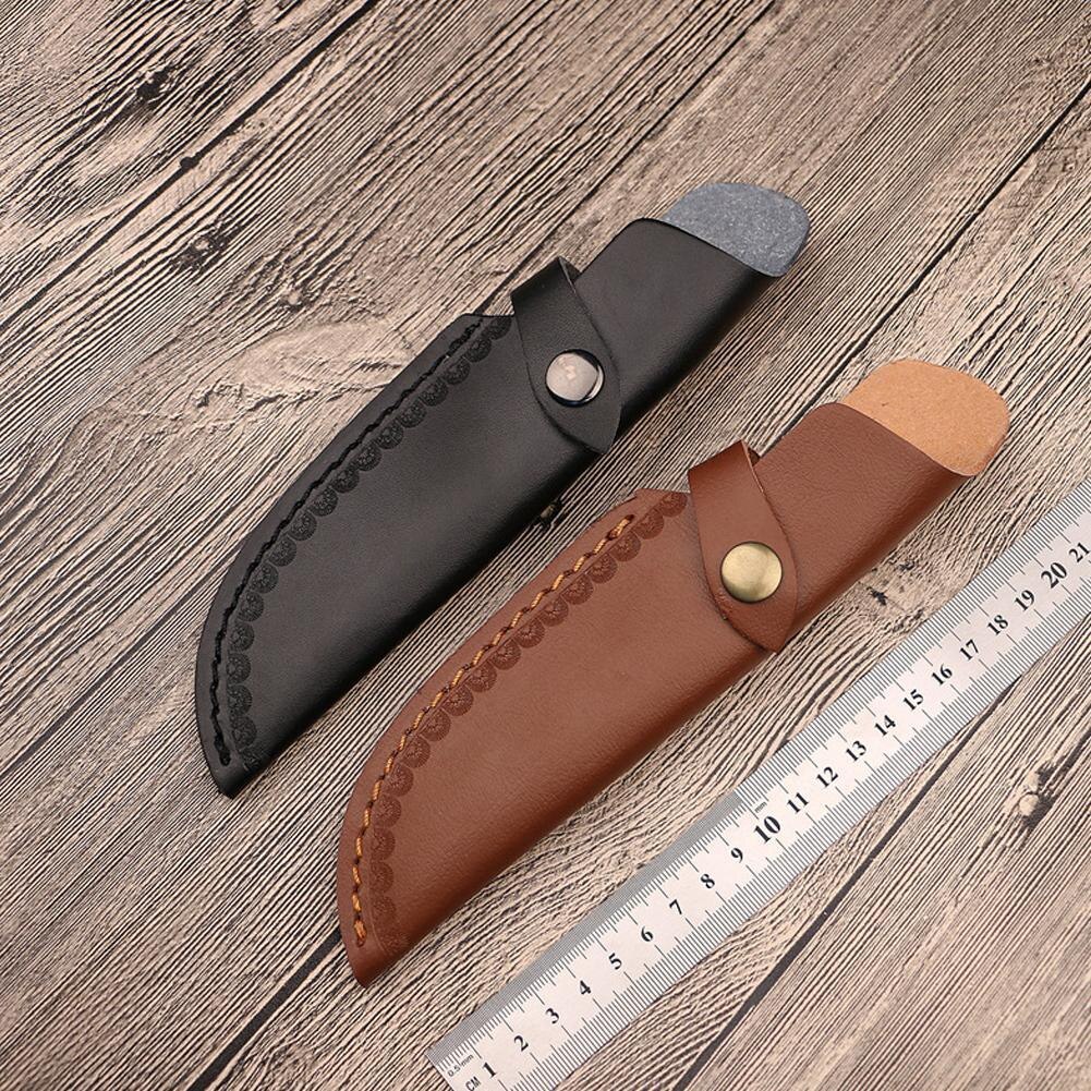22cm Knife Sheath With Belt Loop Buckle Outdoor Multi-function Tool Protector Universal Black / Brown Leather Knife Sheath