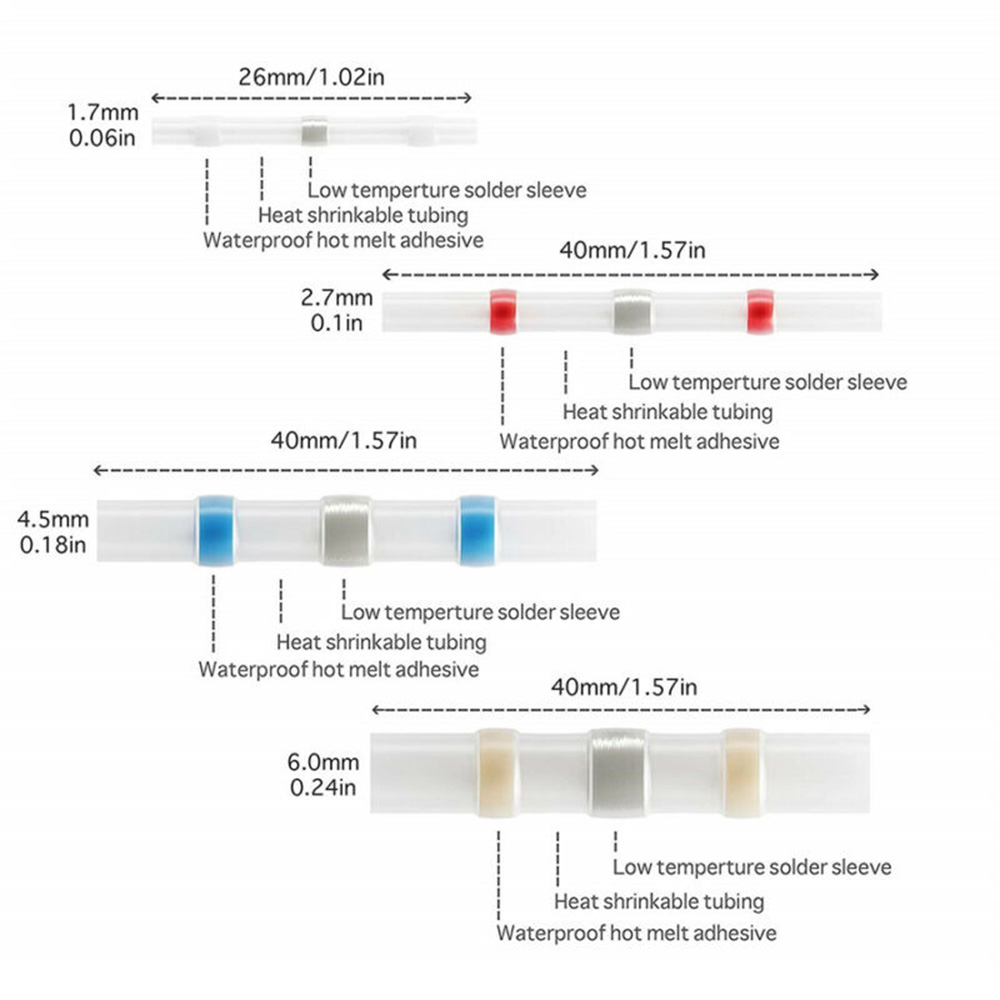Terminal Connector Mouldings 300 pcs Solder Seal Heat Shrink Kit