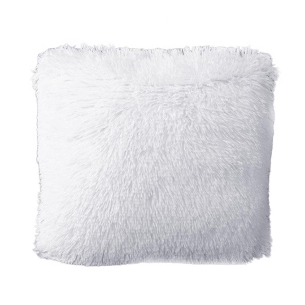 Coussin moelleux couverture douce taie d'oreiller jeter maison lit canapé voiture décoration fausse fourrure peluche housse de coussin canapé décor 43*43 cm: WHITE