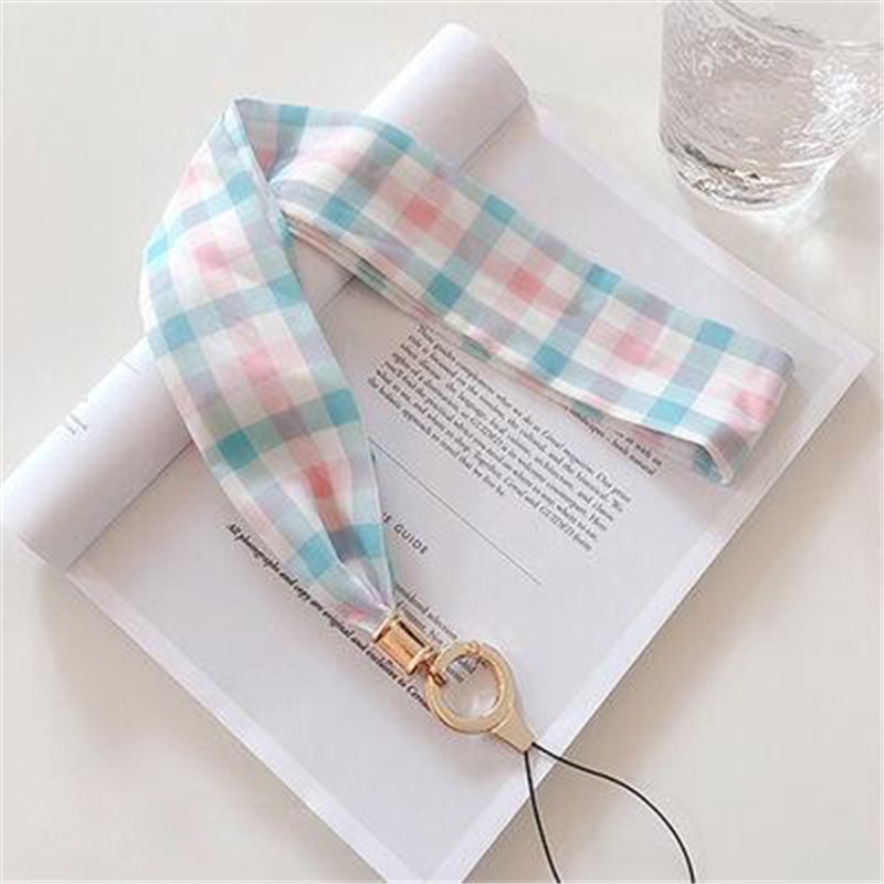 Korean style small fresh neckband silk wide necklace lanyard key ID card gym mobile phone with USB badge clip lanyard