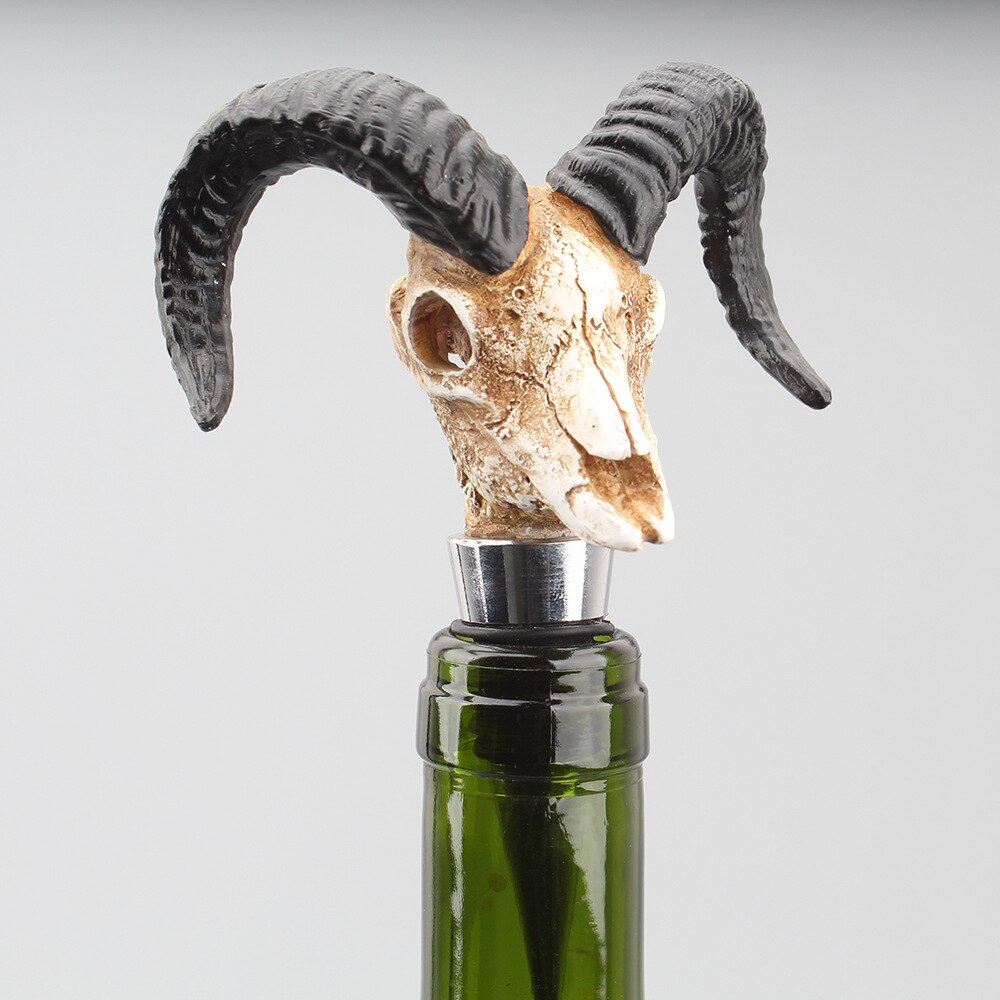 Antilope horn kranium vin flaske prop hjem dekoration vand bøffel kranium rødvin champagne prop