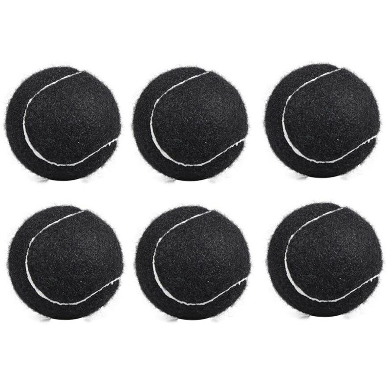 Lot De 6 Balles De Tennis D'entraînement – Caoutchouc Et Feutre, Grand Rebond, Durables – Pour Club, Jardin, Débutants Ou Pour Chien
