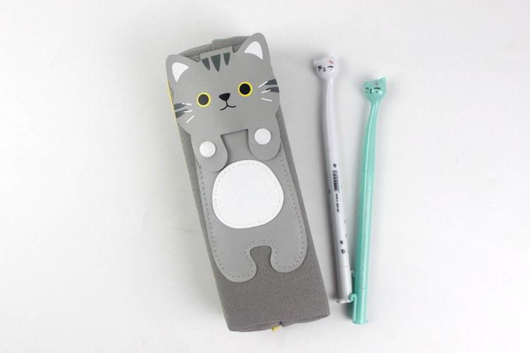 Penalhus kawaii katte penalhus brevpapir skoleartikler blyanter opbevaring blyant tilfælde skoleartikler: Lysegrå