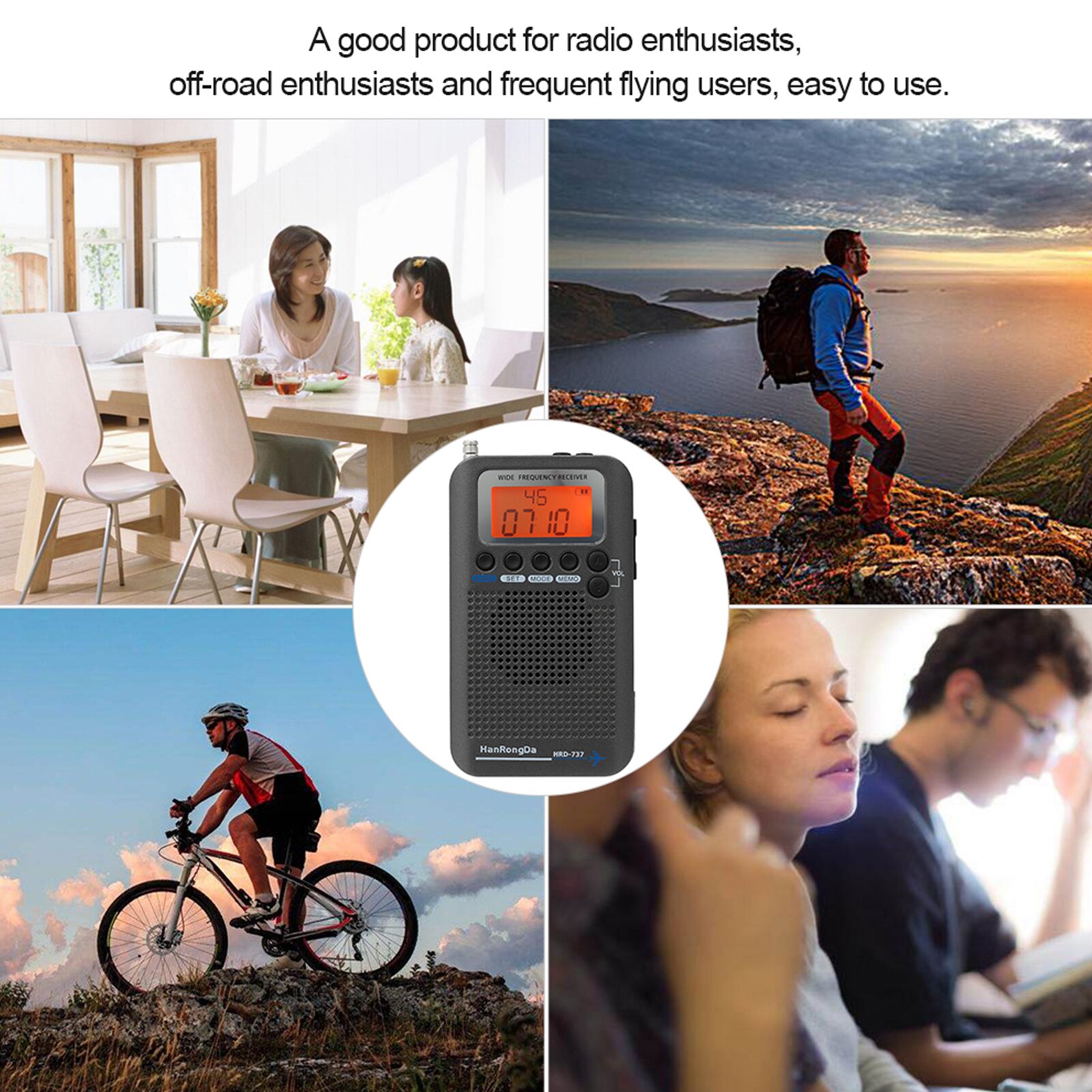 Portable Aviation Band Radio Off-road Hobby VHF Channel Reception Multi-function Full Band Radio FM AM SW Radio Receiver