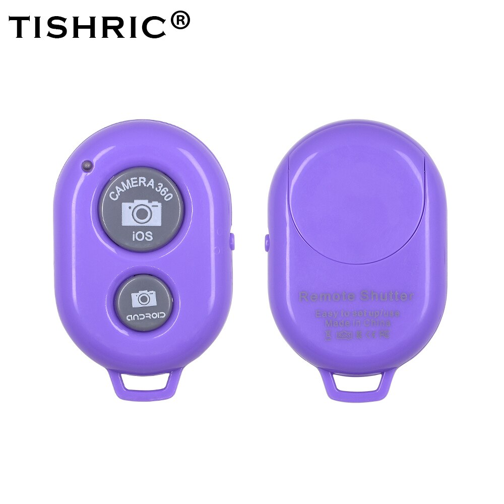 TISHRIC Wireless Bluetooth Phone Self-Timer Tripod for iPhone Xiaomi selfie stick Wireless Remote Control Shutter Release: TSR307-Pruple