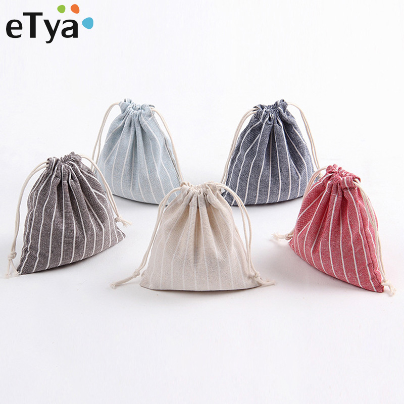 Cotton Linen Drawstring Cosmetic Bag Bag Travel Luggage Packing Pouch Storage Bags for Wedding Christmas Jewelry Packaging