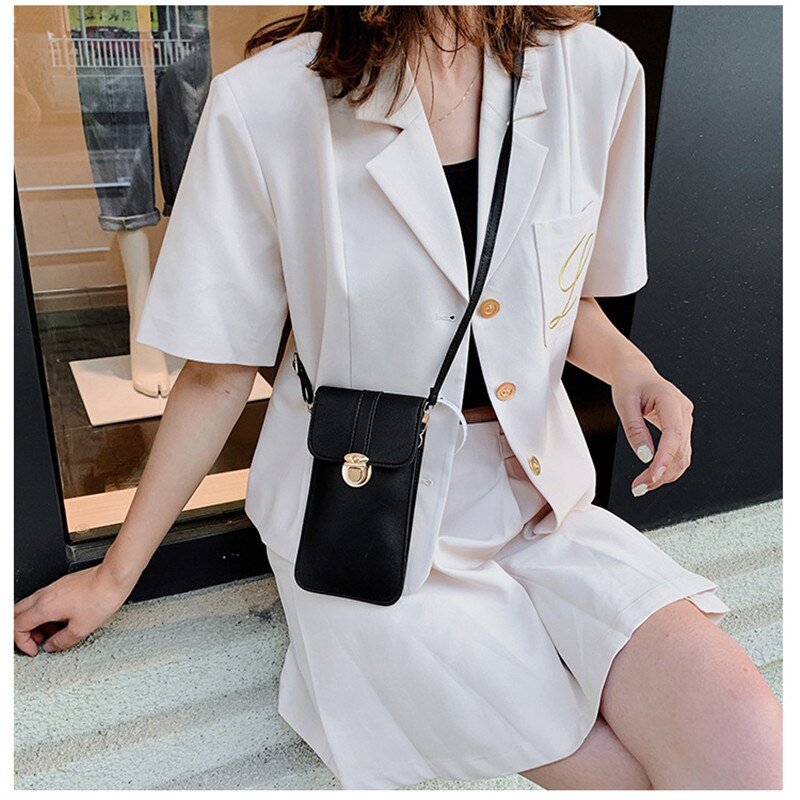 neue berühren Bildschirm praktisch Geldbörse Smartphone Brieftasche Leder Schulter Riemen Handtasche Frauen Taktile Ich bin Freien Wasserdichte Tasche