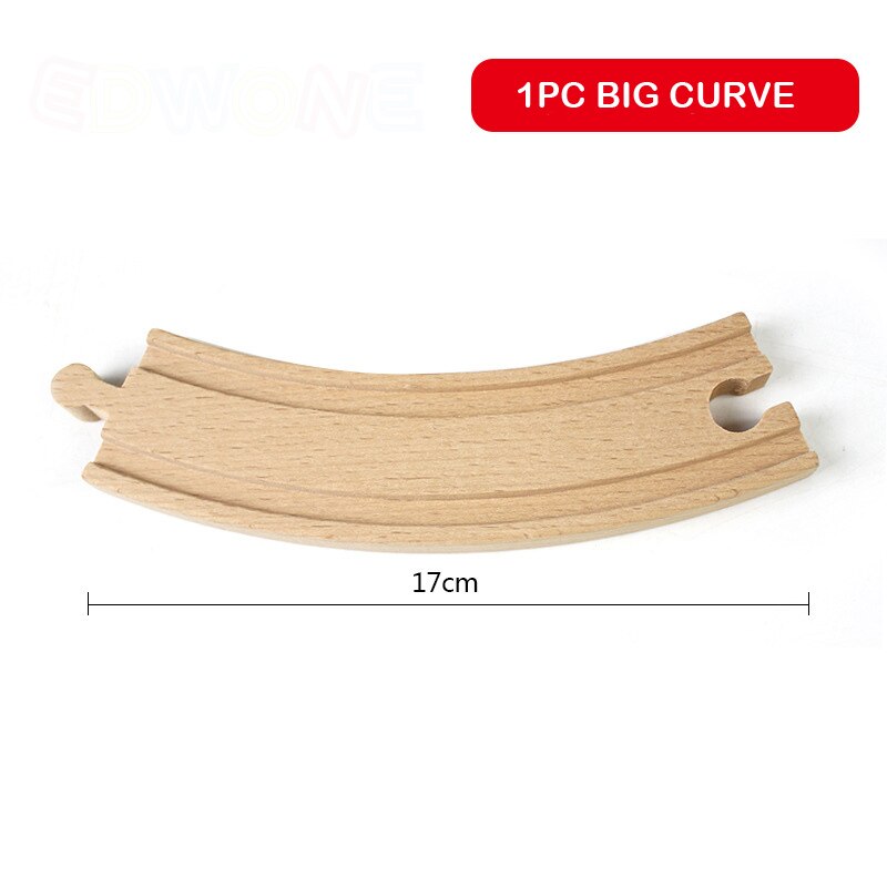 Wooden Train Track Accessories Beech Wood Train Railway Parts Straight Curve Tracks Fit Thomas Biro Train Toys for Kids: big curve