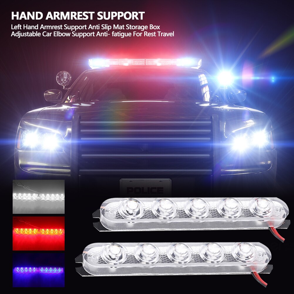 Lumière stroboscopique de Police 2 pièces/ensemble LED 5/6, feux d&#39;avertissement d&#39;urgence pour voiture, camion, moto, 4 Styles, feu d&#39;arrêt de frein arrière