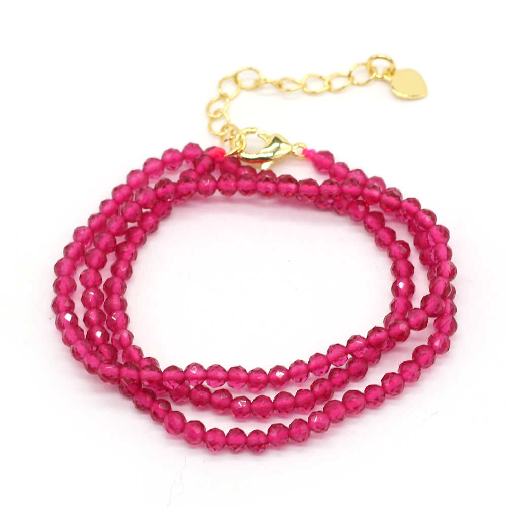 Collar de espinela natural para hombres y mujeres, collar de cuentas de piedra pequeñas de 3mm, accesorios de joyería, el mejor , longitud 38 + 5cm,