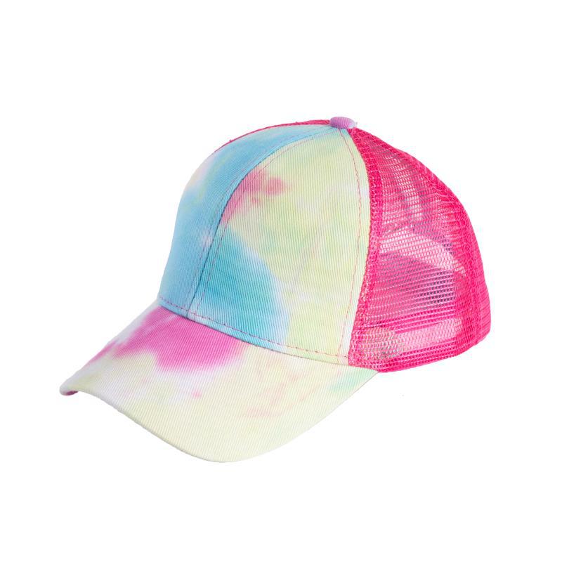 Zomer Womens Mesh Cc Paardenstaart Baseball Caps Mode Tie Dye Snapback Caps Voor Vrouwelijke Sport Hoed Zonnehoed anti-Uv