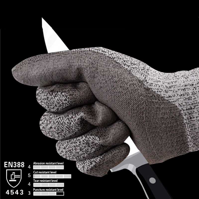 NMSafety PU Coated Cut Resistant Gloves, Non-slip, Machine Launderable, Ideal for Construction,Wood Working Glove