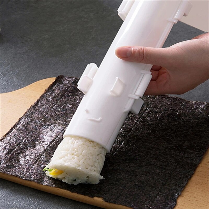 5Pcs Diy Qiuck Sushi Maker Kit Food Grade Plastic Bamboe Roll Sushi Maken Tool Keuken Sushi Mold Koken Gereedschap set