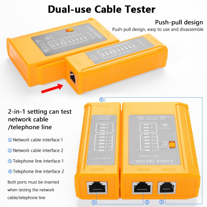 Handskit RJ45 RJ11 RJ12 Network Repair Plier Tool Kit With Utp Cable Tester Spring Clamp Crimping Tool Crimping Pliers Clamp PC