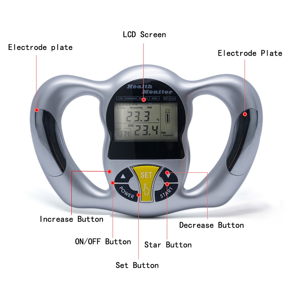 Fett Meter Analyzer Skala Sport Drahtlose Digitale LCD BMI Körper Fett Skala Handheld Gewicht Körper Fett Wasser Muskelmasse Erkennung werkzeug