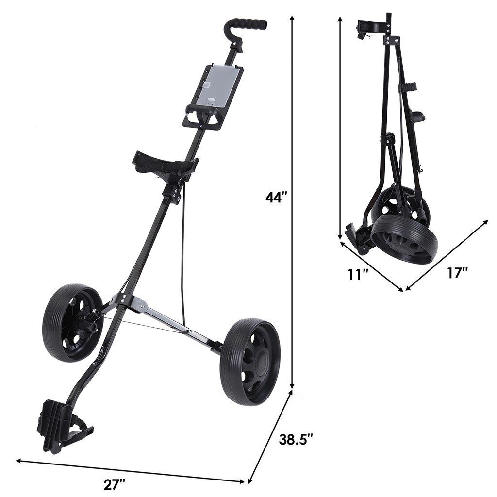 Golf 2-wheeled golf cart light folding bag trolley trolley supplies easy carry and fold Push Pull Golf Cart#0610g30
