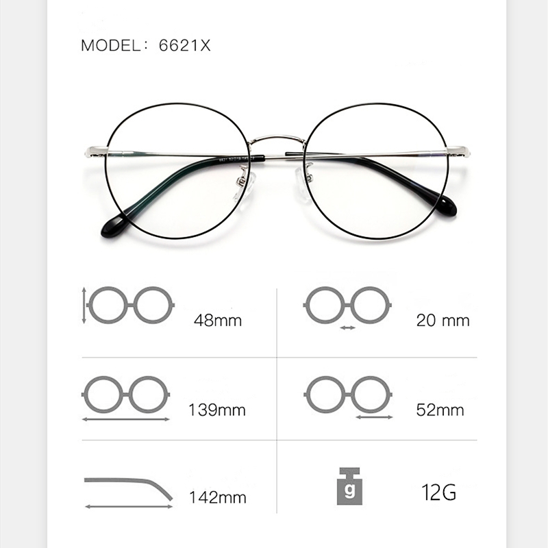 YIMARUILI-gafas redondas ultraligeras Retro β-titanio, montura para miopía, gafas graduadas ópticas, montura para hombres y mujeres 6621X