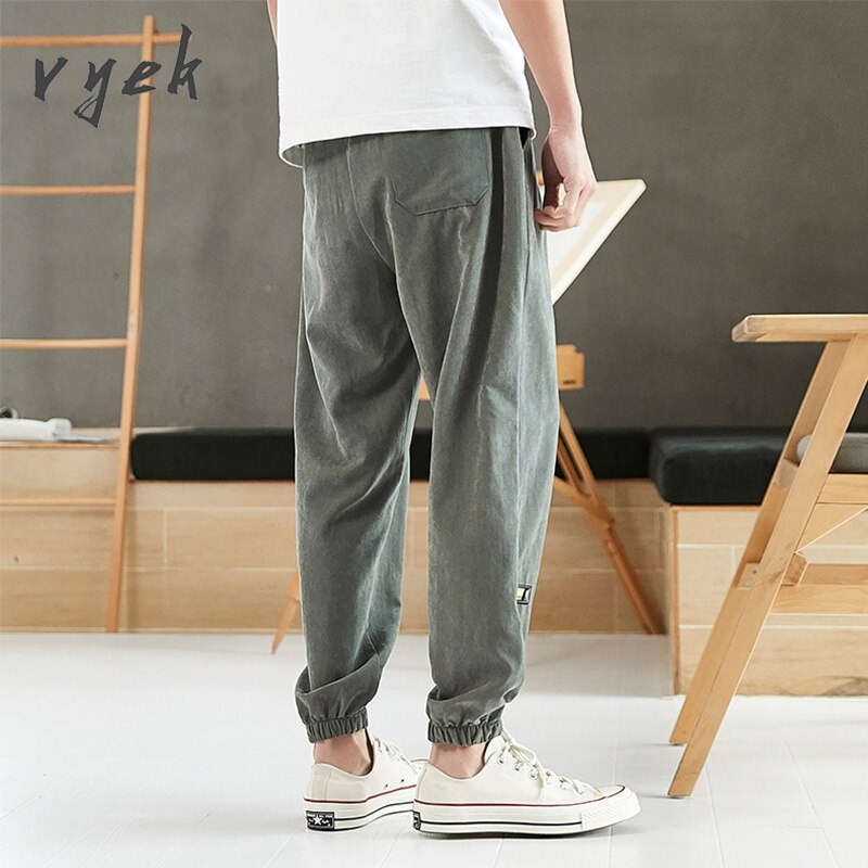 men pants korea style loose vintage casual streetwear pencil pants plus size elasticity man oversize big sales Harem pants 56 58