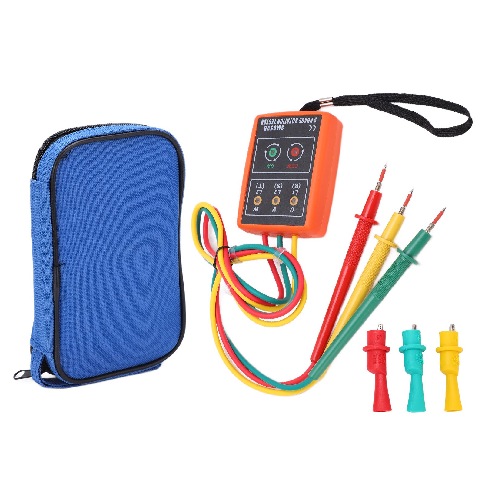 SP8030/SM852B 3 Phase Sequence Rotation Meter Compact Handheld Battery Free Industrial Phase Rotation Tester: SM852B