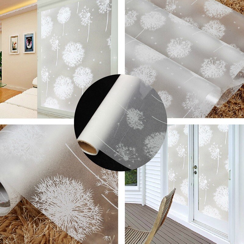 Paardebloem Home Decoratie 40X200Cm Verwijderbare Recyclebaar Frosted Glass Window Film Bloem Sticker Decoratieve Film