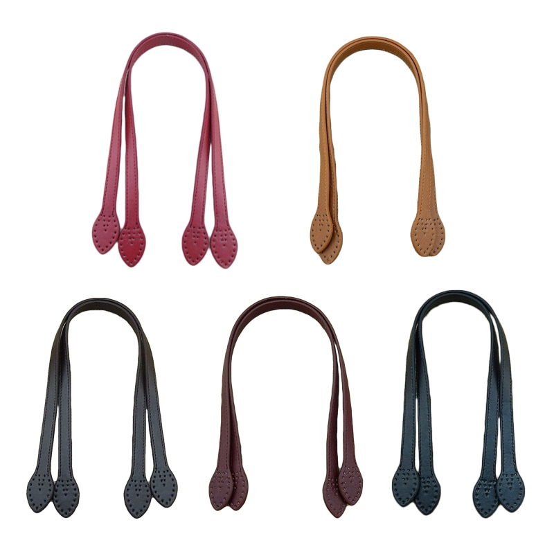 PU Leather Handles Durable Shoulder Bags Detachable Belt Women Leaf Handle Straps DIY Handmade Replacement Handbag Strap 2*61cm