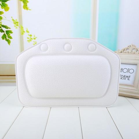 Almohada impermeable para bañera, reposacabezas de bañera con ventosa, productos de baño para el hogar, 20 unidades: Blanco