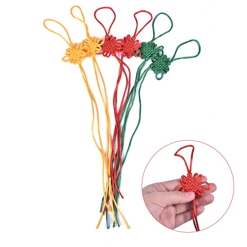 Chinese Decorative Knots Pendants 2pcs Chinese Knot DIY Tassel Fringe Chinese Bow Knots Nylon Thread Year Decorative