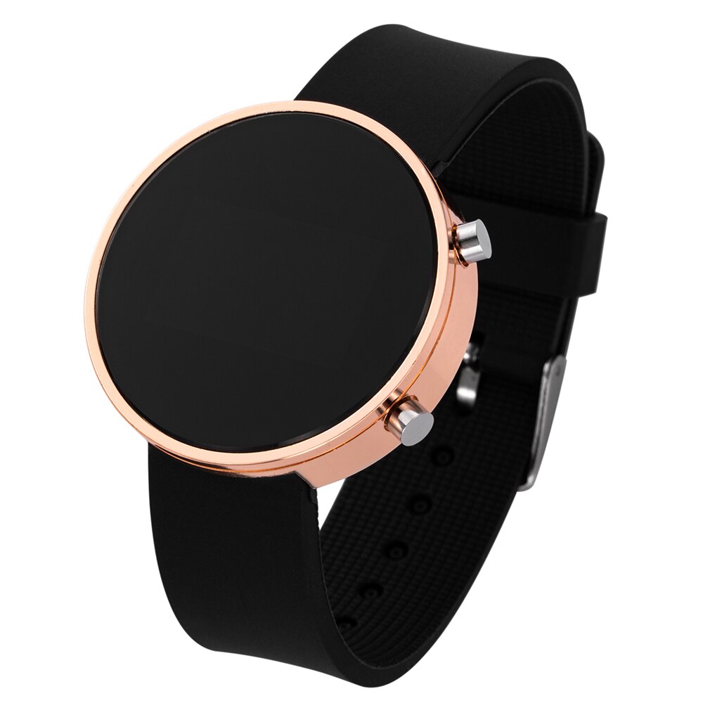 Førte sports kvinder ure mænd digitale ure top brand luksus damer digitale ure ure til kvinder mænd digital reloj hombre: Sort rosaguld