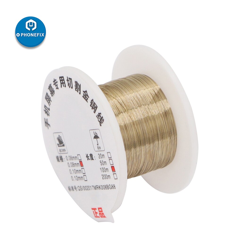 Ligne de séparateur de coupe d'écran de téléphone de coupe de fil d'acier de 0.08m 0.1mm avec la poignée pour le Kit de remplacement d'écran d'affichage à cristaux liquides d'iphone et d'ipad