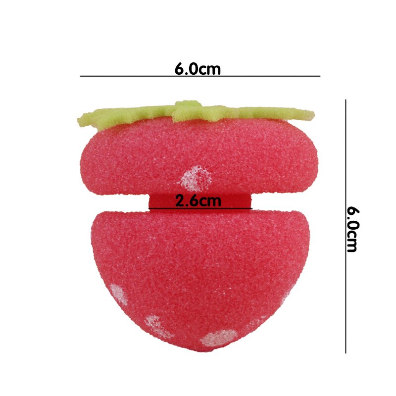 12pz donne ragazze bigodini bigodini palline di fragole bella cura dei capelli morbidi rulli di spugna bigodini strumento di trucco fai da te