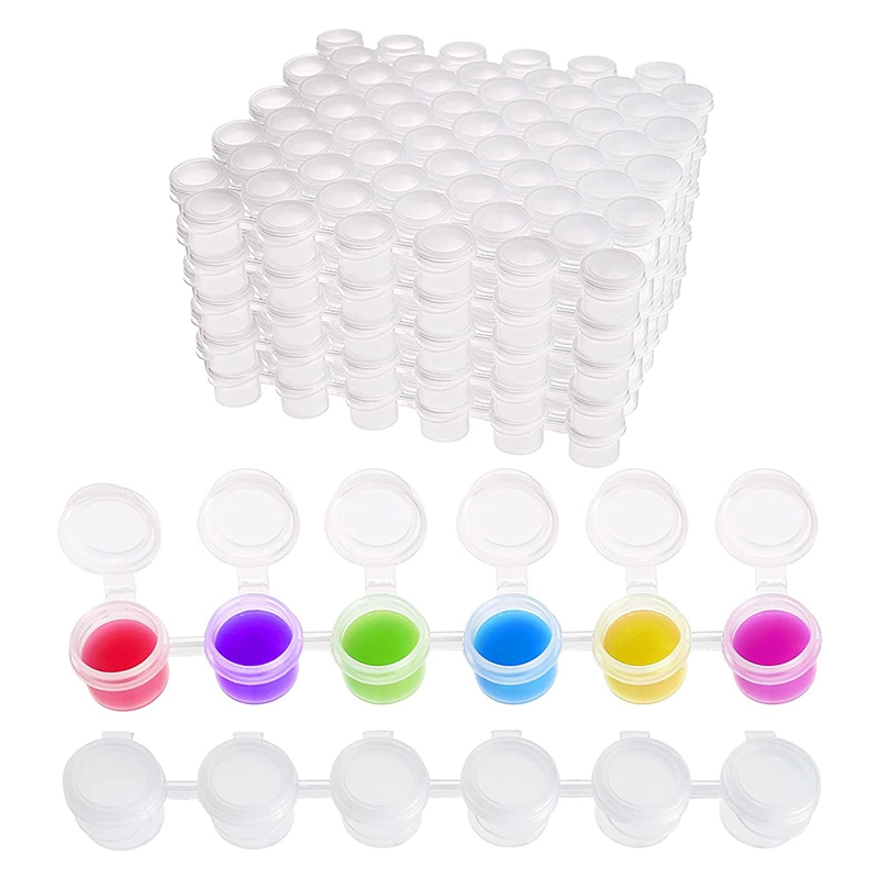 50 Strips Verf Potten Strips,300 Potten 2Ml/0.07 Oz Lege Verf Cup Potten Met Deksels, voor Klaslokalen Schilderijen Art Festivals: Default Title