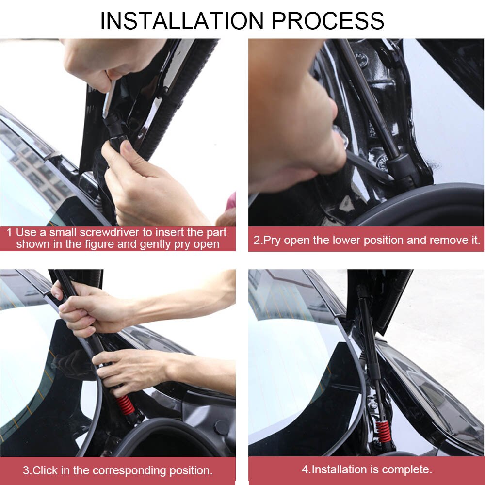 2PCS Car Front Engine Lift Hydraulic Rod Holder Boot Gas Spring Shock Lift Struts Support for Tesla Model 3