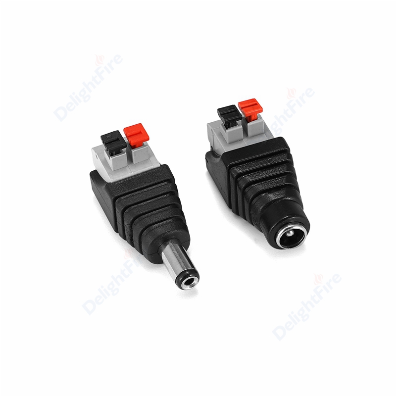 Weiblich Männlich Dc-anschluss 5.5*2,1mm Jack Plug Power Adapter Draht Anschluss Für 3528 5050 5730 LED Streifen kabel Licht CCTV Kamera: Gold