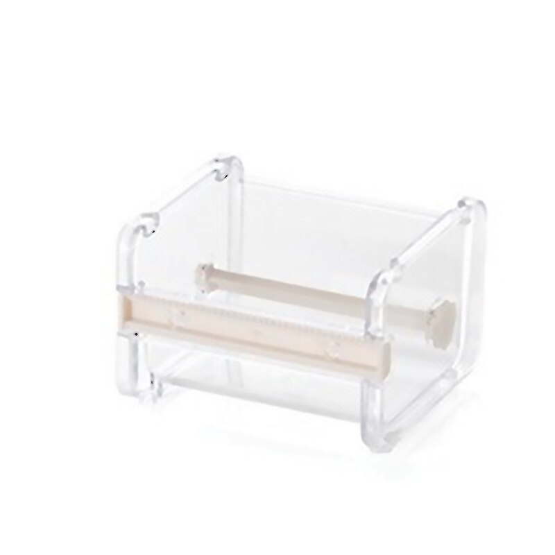 Portable Convenient Adhesive Tape Cutter Dispenser Office Desktop Tape Holder with Cutter Package Tools: Beige