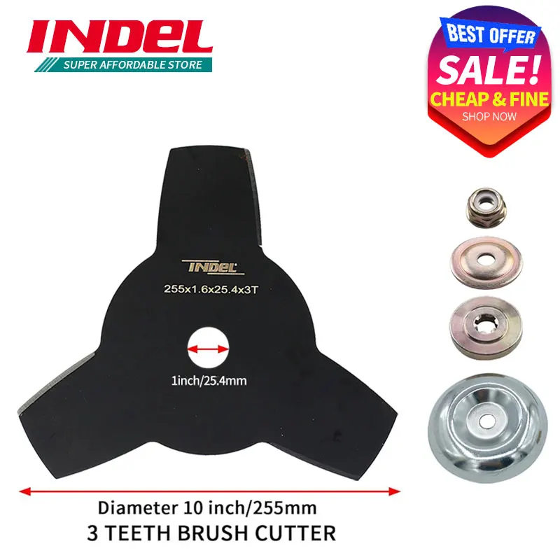 INDEL Bosmaaier Mes 10 "x 3 Tanden Koolstofstaal Grasmaaier Accessoires Tuin Gereedschap Trimmer Onderdelen Gereedschap: soort 5
