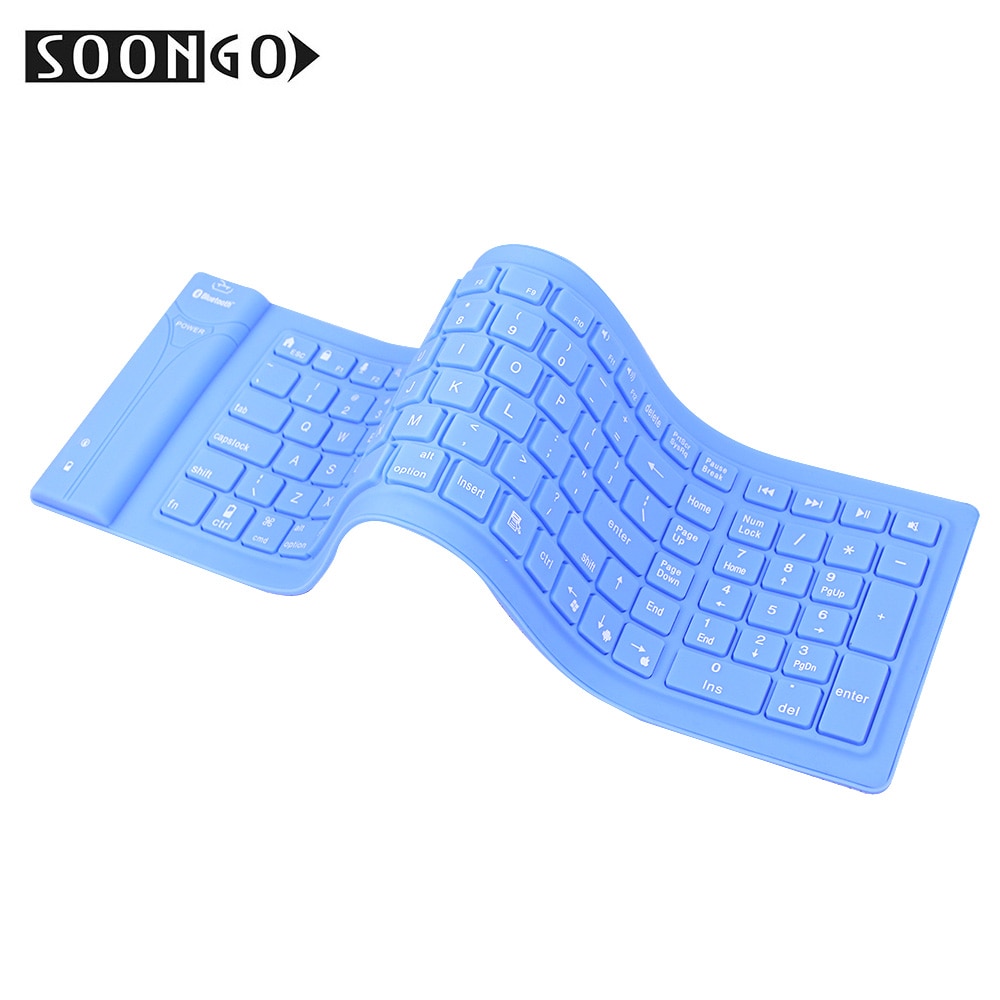 Wireless Bluetooth Silicone Keyboard Mini Flexible Slim Teclado Soft keypad Portable PC MAC Ipad Laptop Foldable keyboard