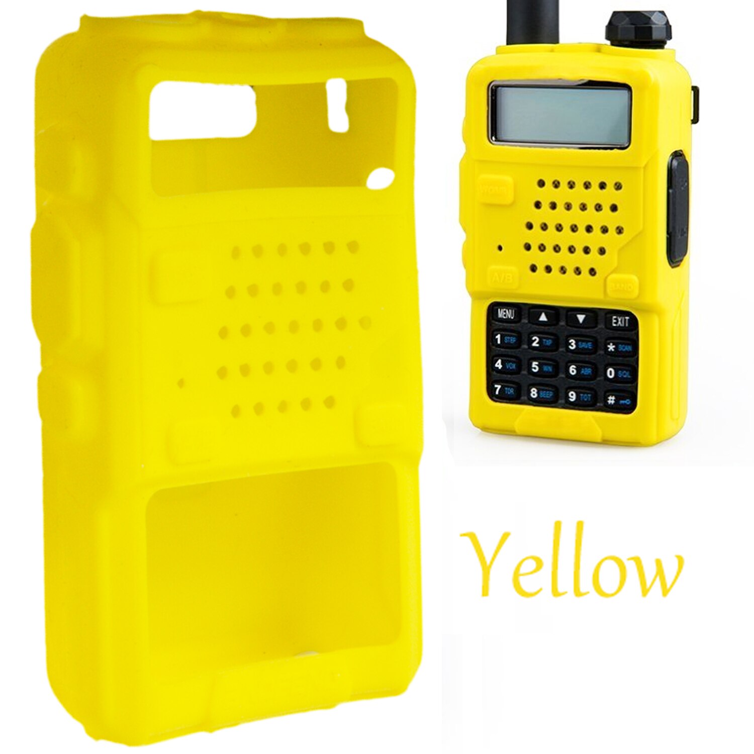 Besegad Soft Case Silicone Capa Shell Coldre para Baofeng Handheld Rádio em Dois Sentidos Móvel UV5R 5RA 5RB 5RC 5RD TYT THF8: Yellow