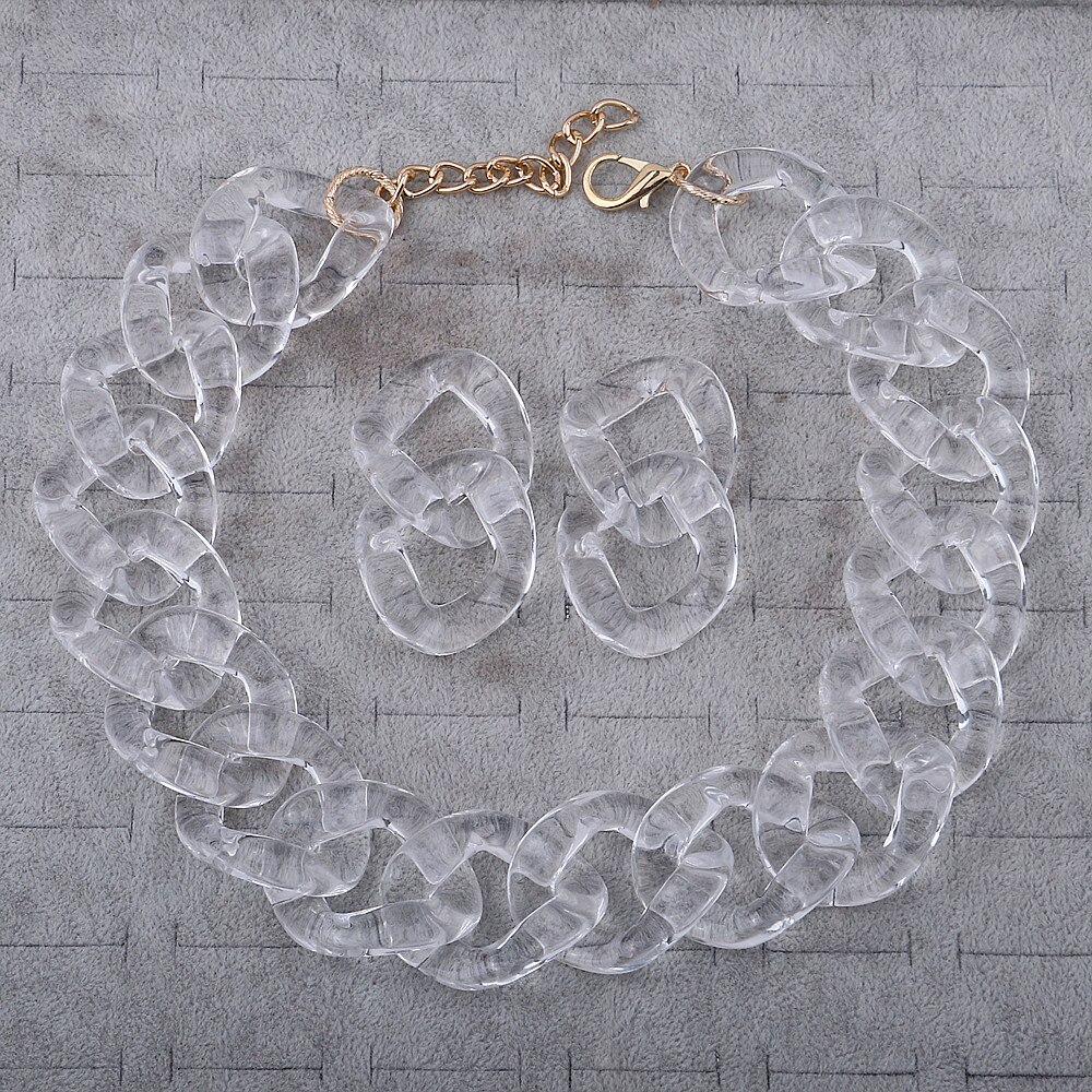 Fishsheep Transparant Acryl Ketting Grote Ketting Voor Vrouwen Kleurrijke Clear Choker Kraag Ketting Mode-sieraden